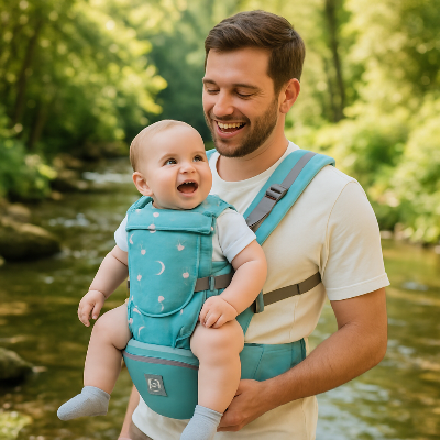 porte bebe ergonomique bleu bebe parent nature
