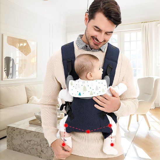 position m de bebe dans le porte bebe ergonomique